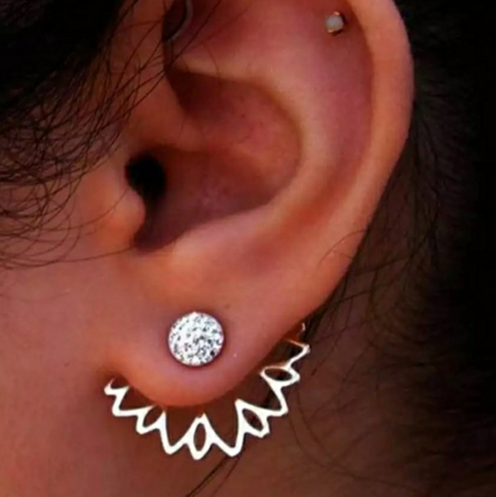 NEW lotus crystal peekaboo earrings